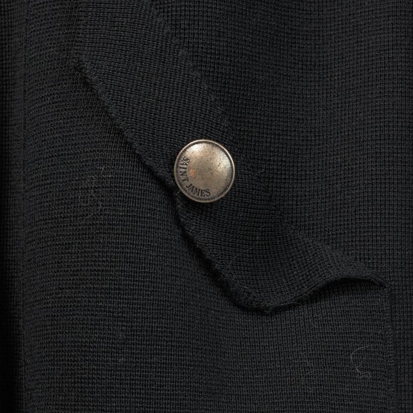 Saint James Black Wool Collared Cardigan - Picture 7 of 12